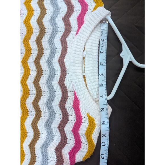Cheerful long sleeve knit multicolor striped sweater by Lou & Grey for Loft, XS - Picture 7 of 9